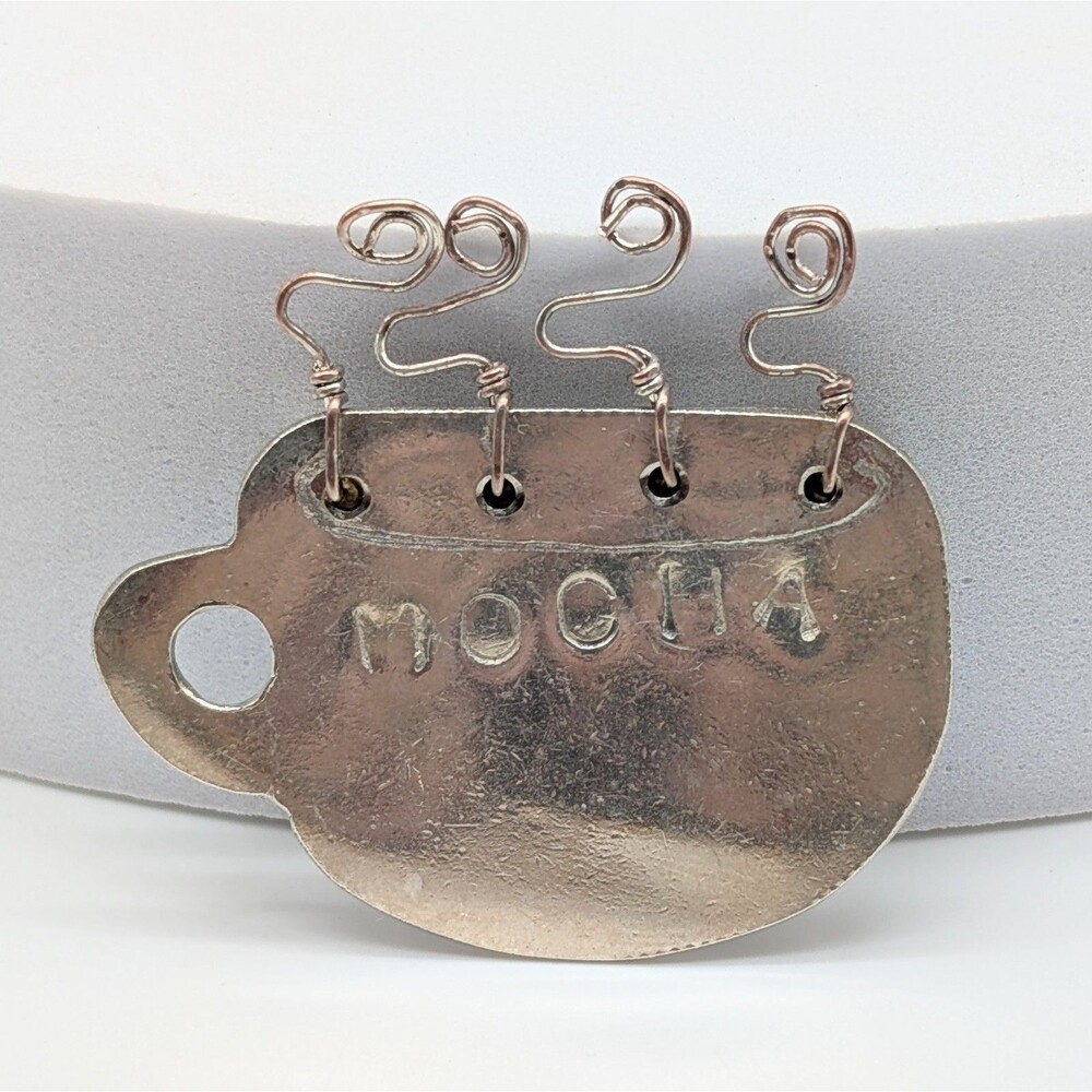 Vtg Frances Tuck Coffee Mocha Cup Mug Brooch Sterling Silver 1997